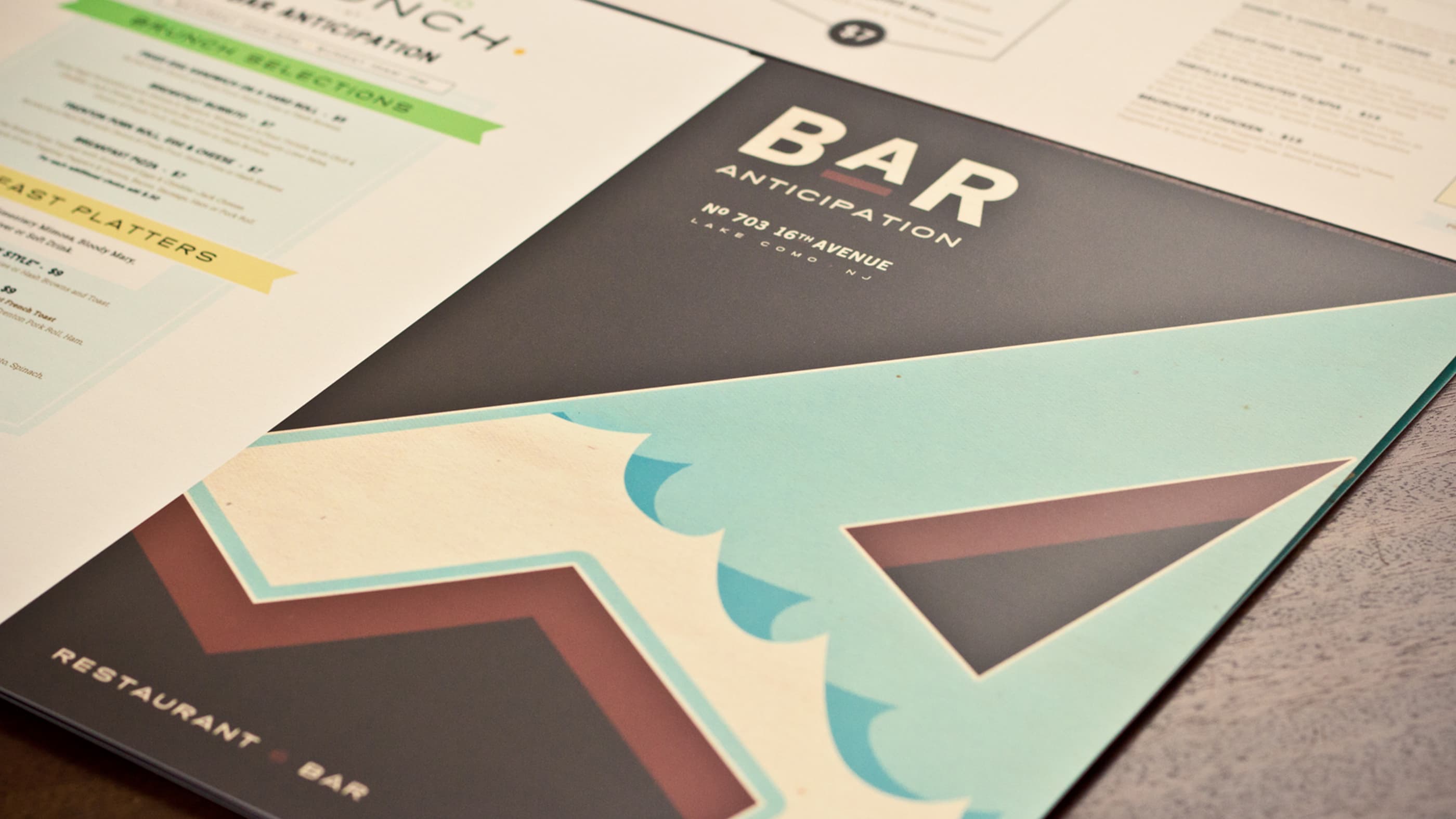 Bar A Menu Design