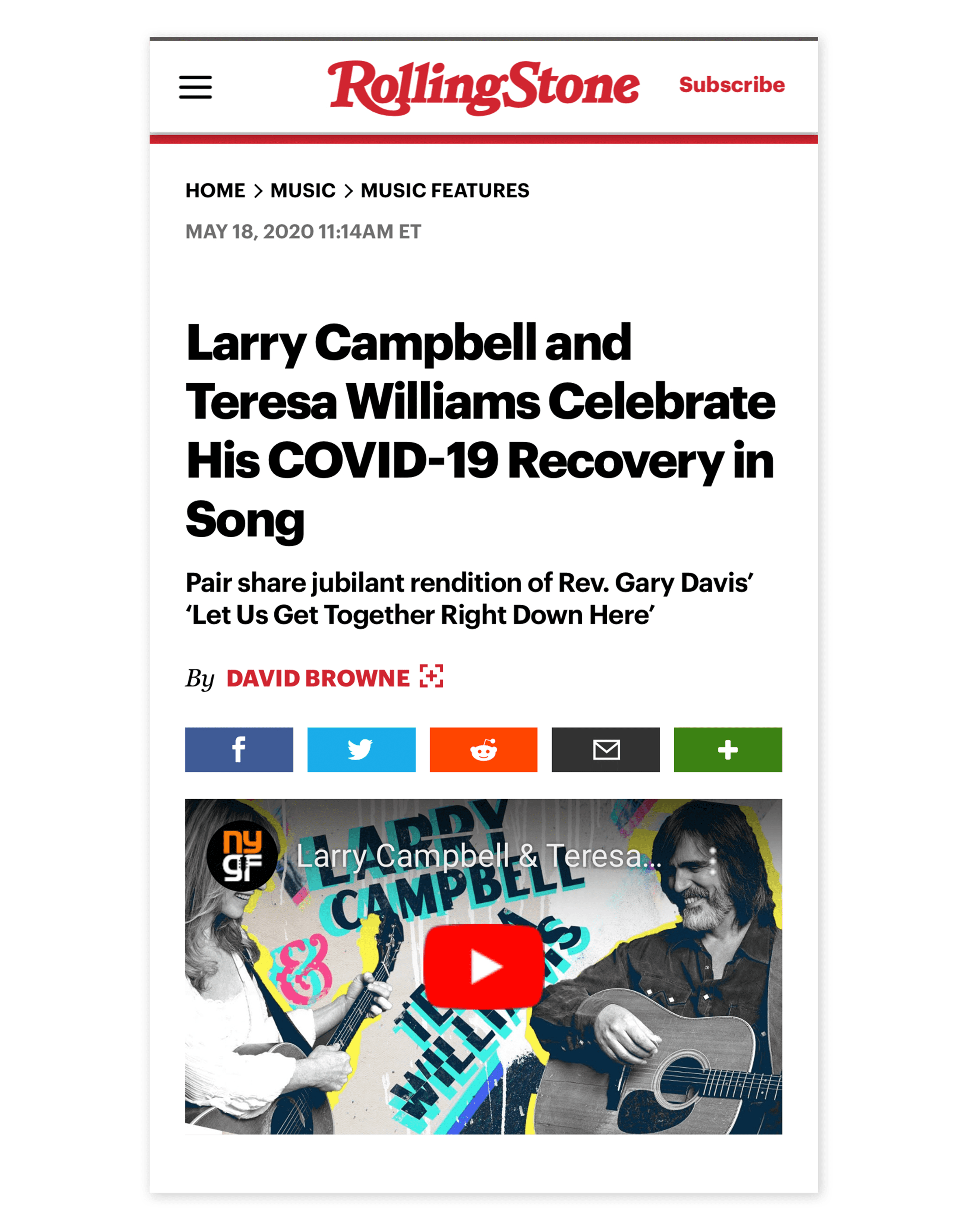 Rolling Stone NYGF Larry Campbell