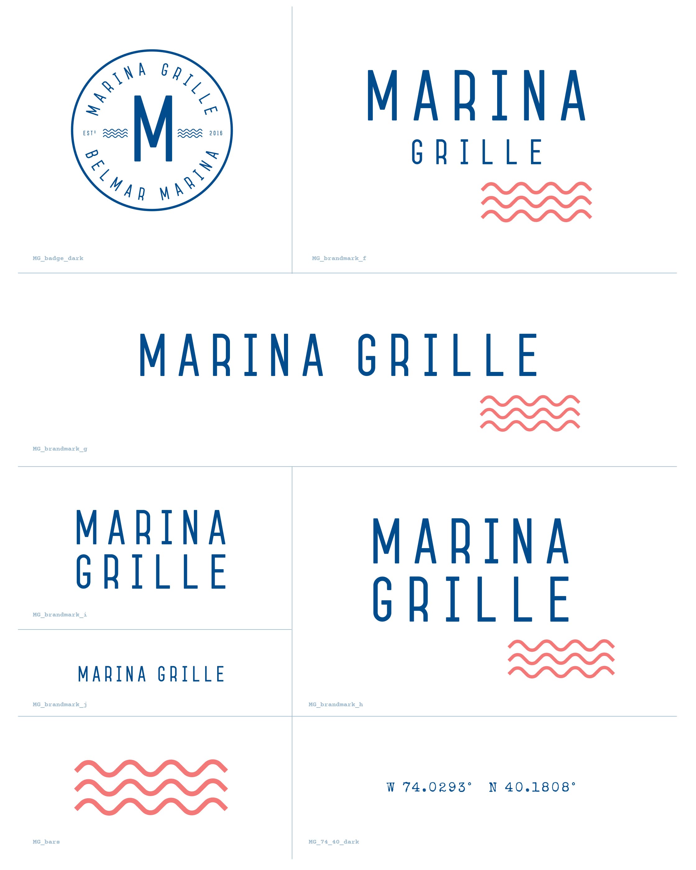 Marina Grille logo sheet