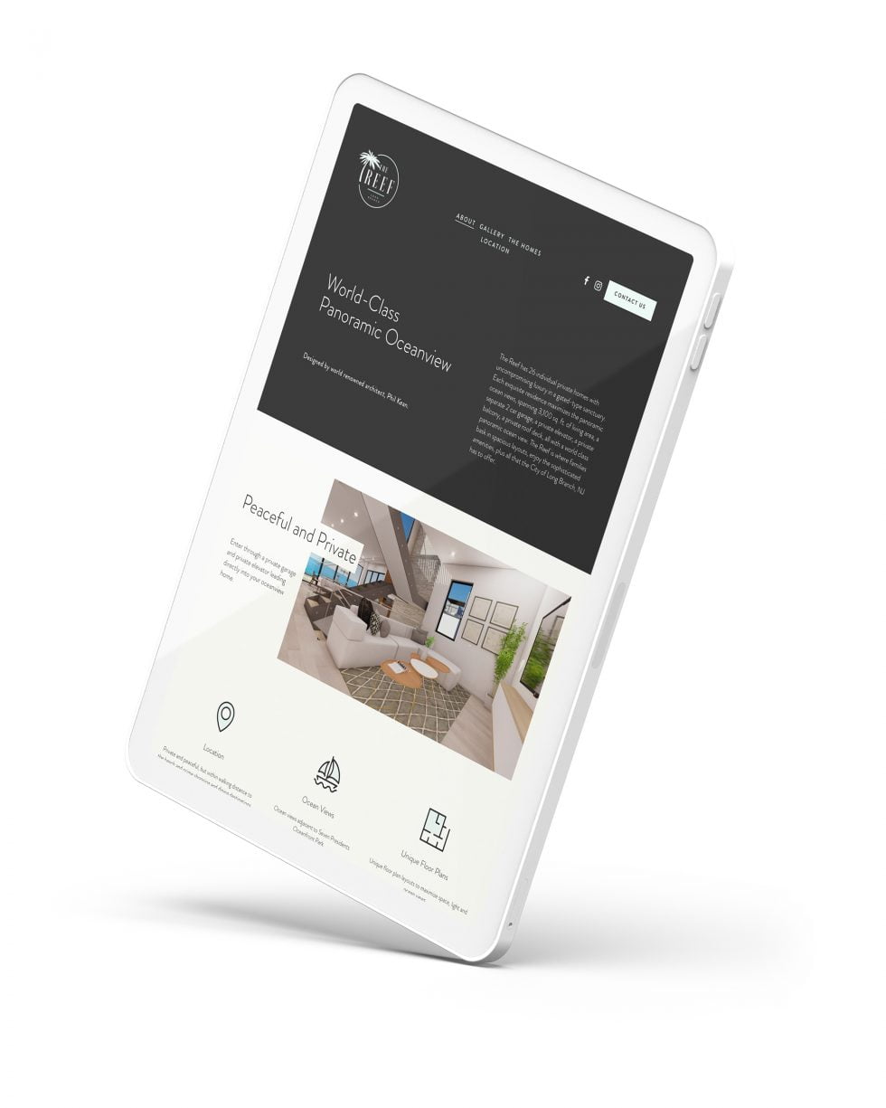 The Reef Website Tablet