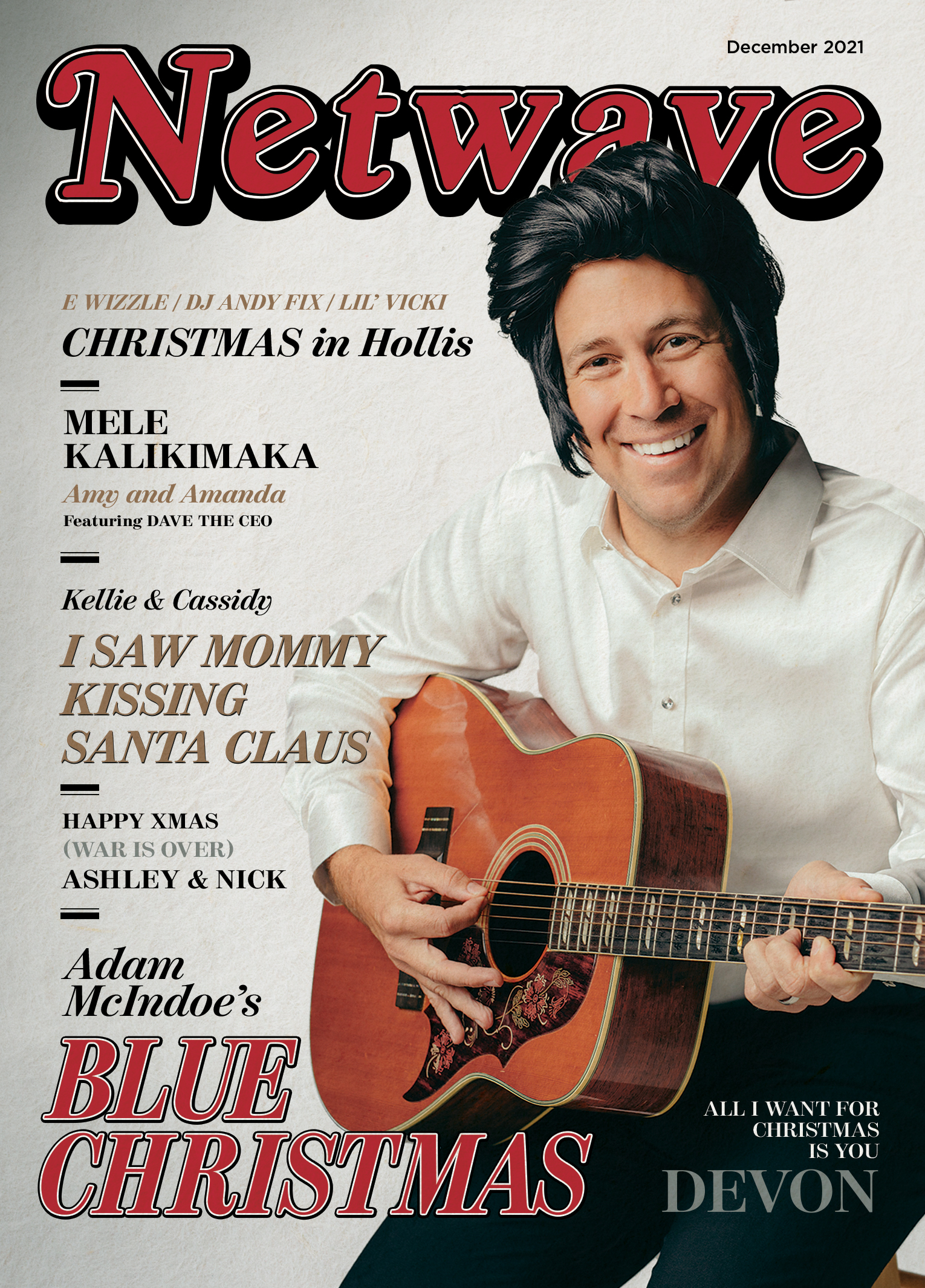 The cover of netwave magazine with a man playing an acoustic guitar.