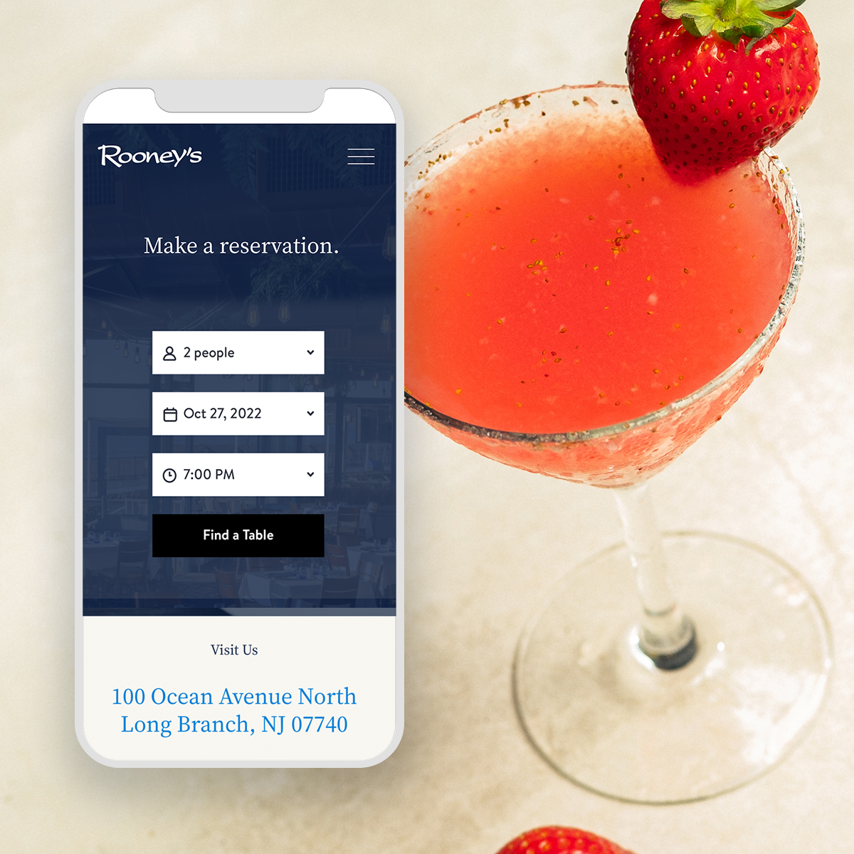 Rooney’s Oceanfront Restaurant Website