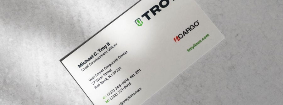 Troy Container Line Business Card Details