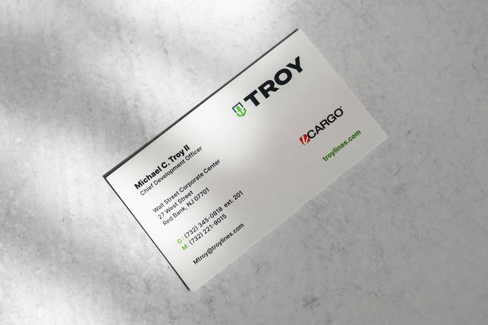 Troy Container Line Business Card Details
