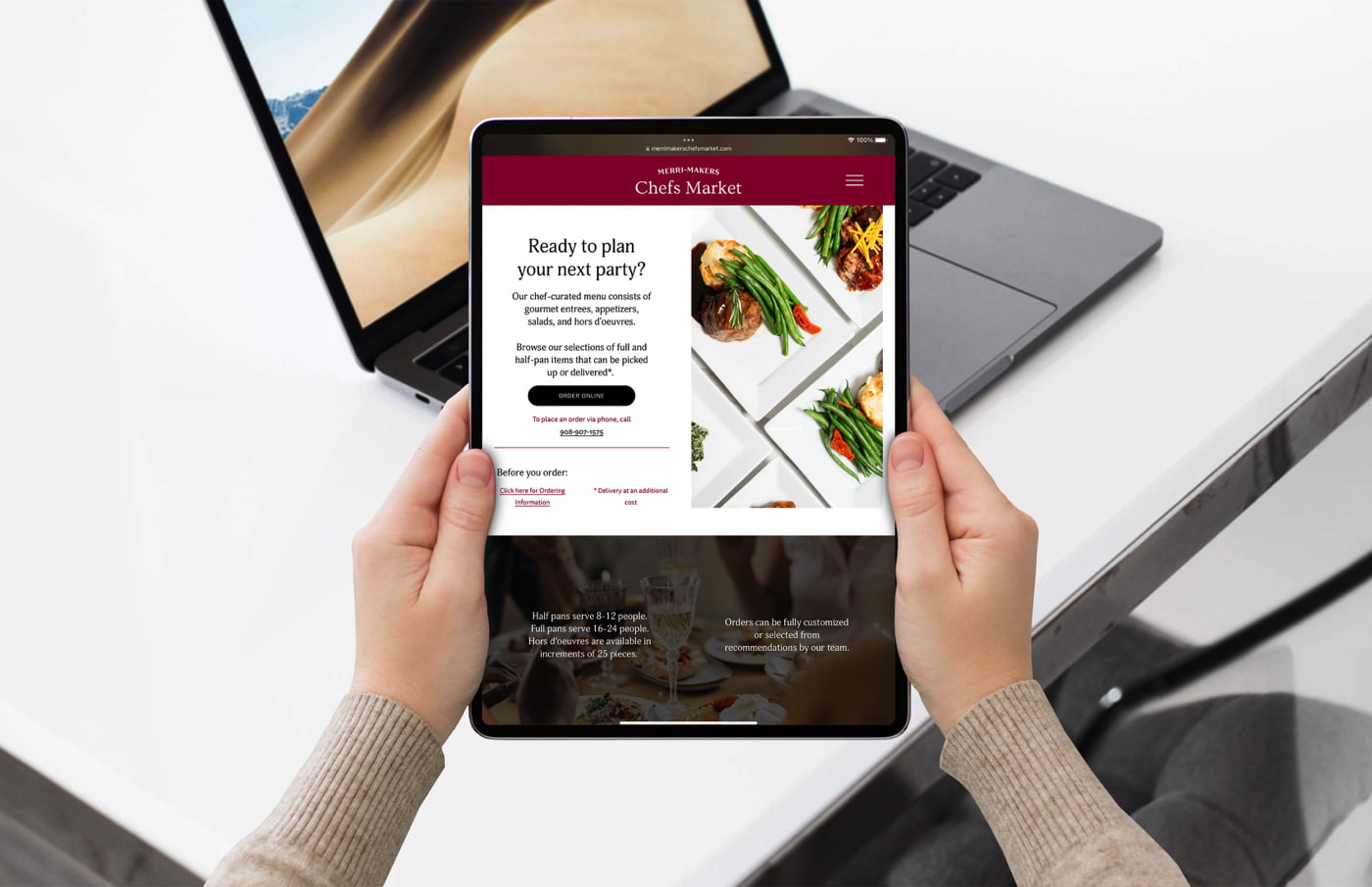 Chefs Market Responsive Website Design shown on an iPad