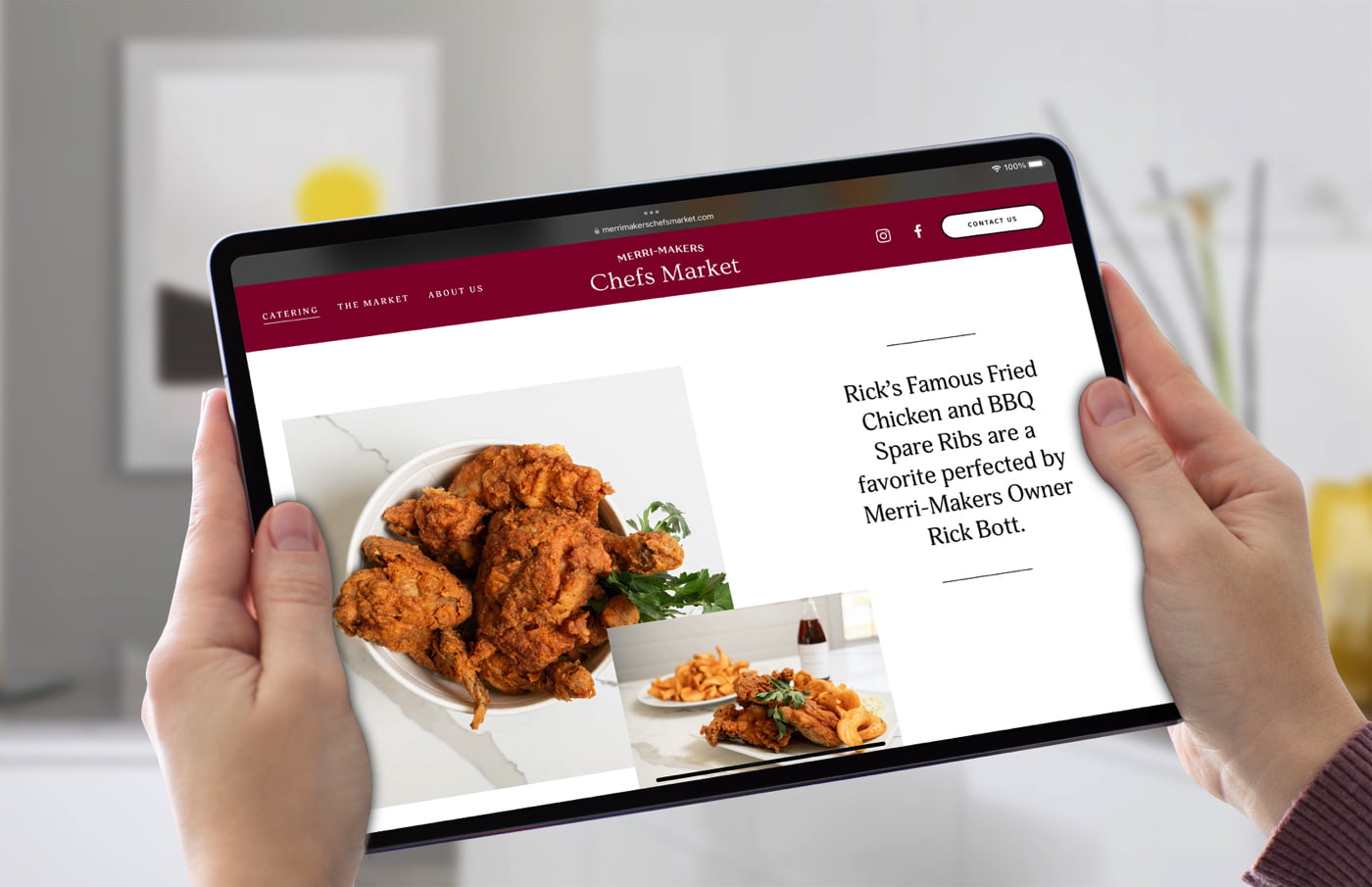Chefs Market Responsive Website Design shown on an iPad