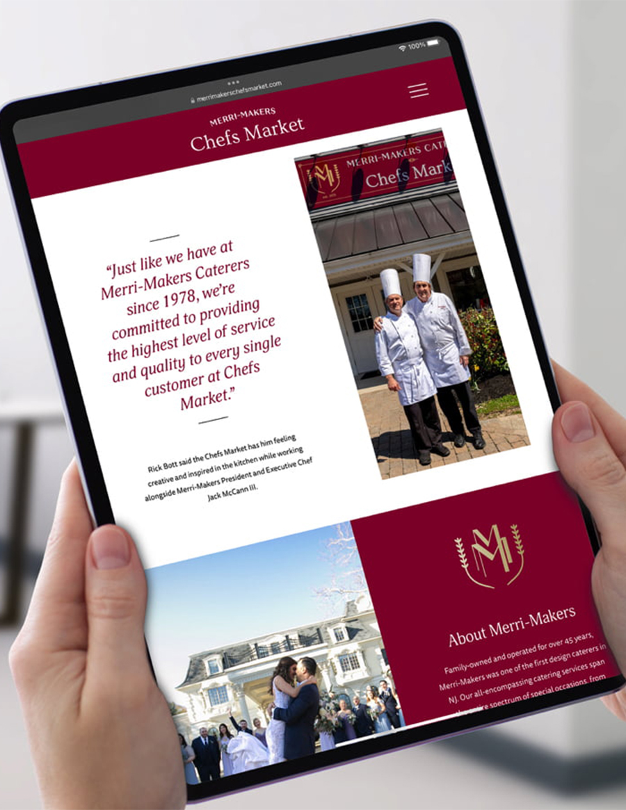 Chefs Market Responsive Website Design shown on an iPad