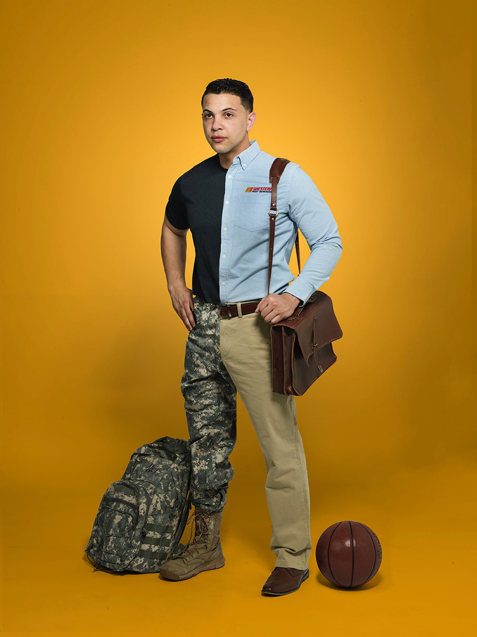 Western Pest split clothes military employee