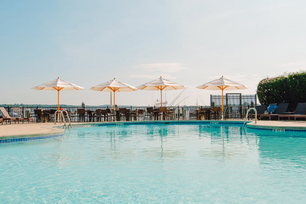 Pool and umbrellas - Molly Pitcher