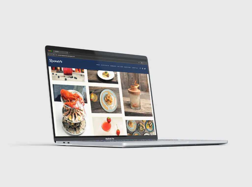 Rooneys Oceanfront Website Laptop